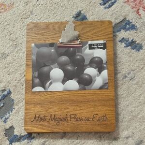 Disney Wooden Photo Frame with Silver Castle Clip